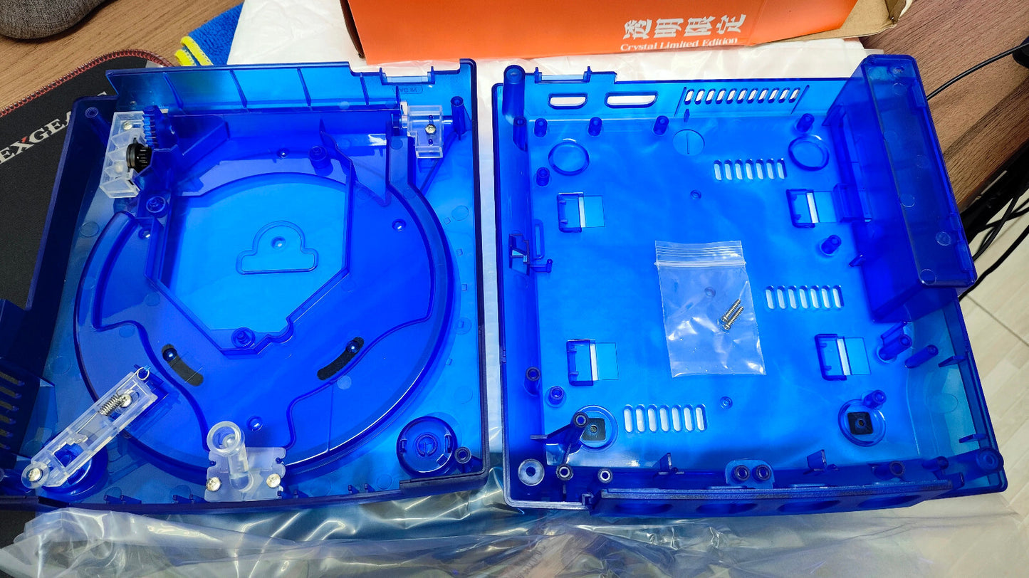 Replacement Casing / Shell / Case for Sega Dreamcast Console - Transparent Blue