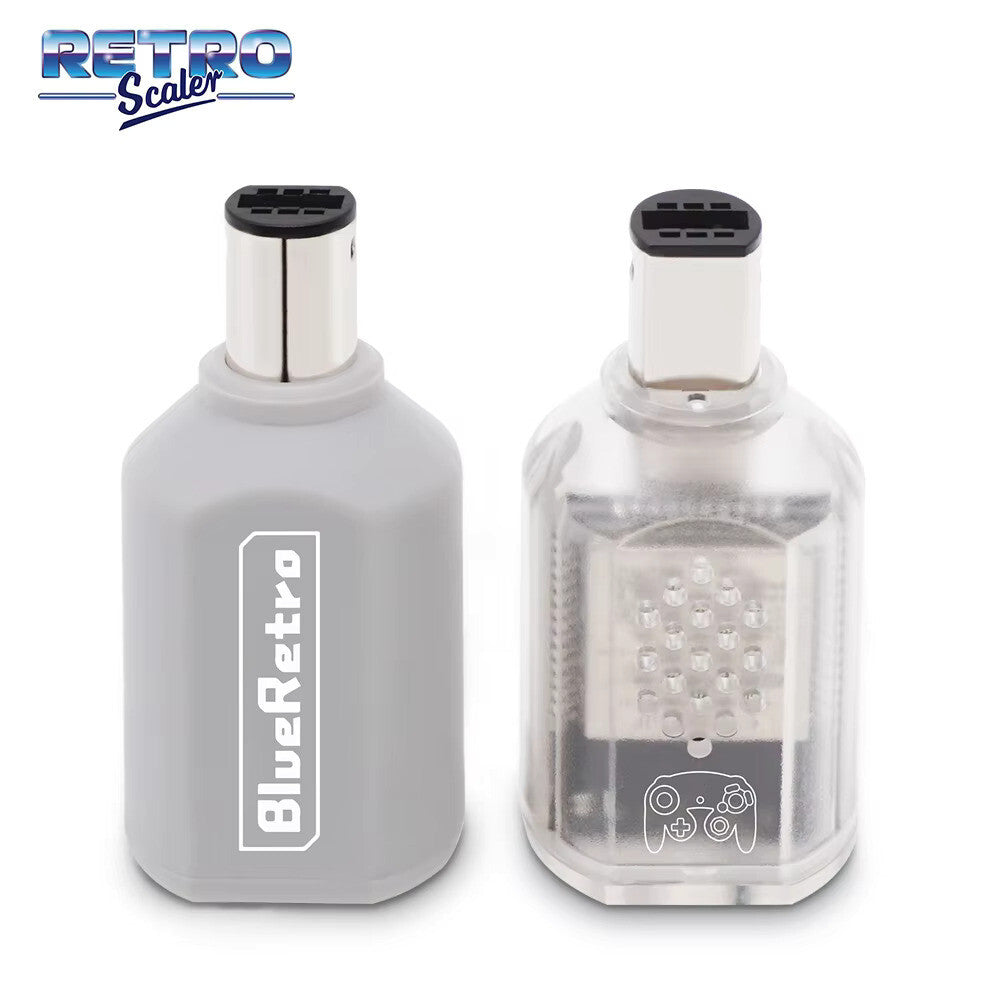 Wireless Bluetooth Receiver - Nintendo Gamecube -(Transparent Black) Blue Retro