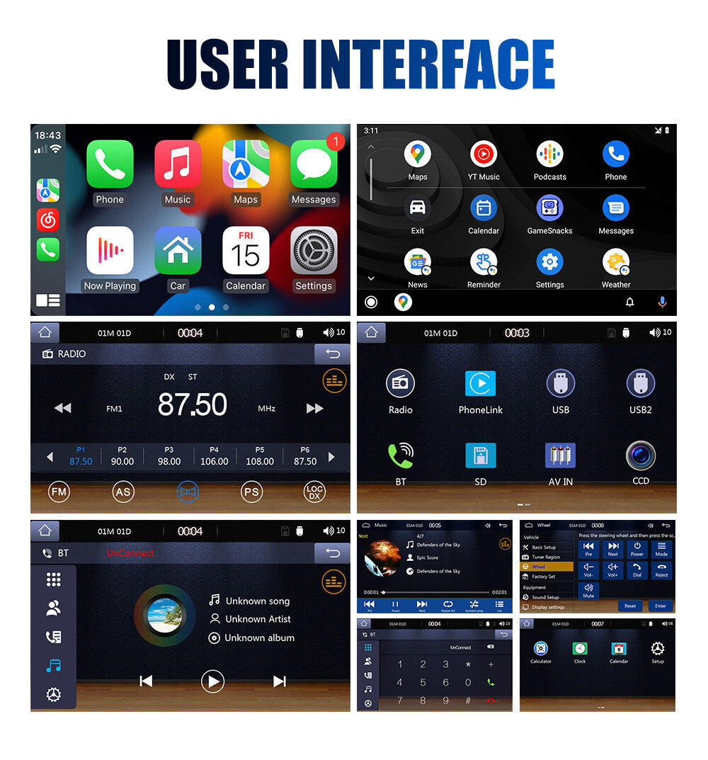 Car Stereo - Android Auto / Carplay + Reverse Camera GPS - Fiat Ducato Motorhome