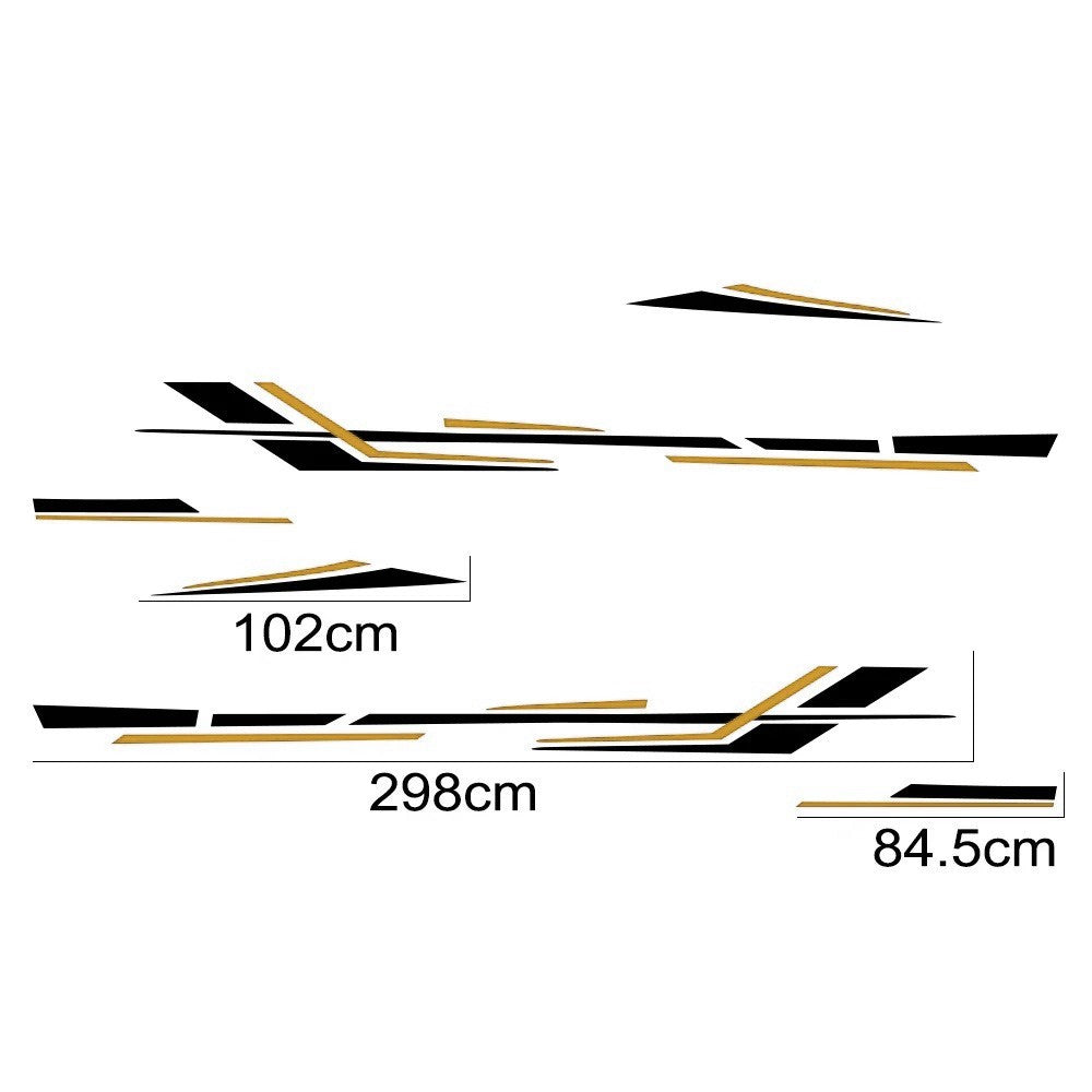 Campervan / Motorhome Decal Graphics Set, Black & Gold - Caravan Horsebox etc