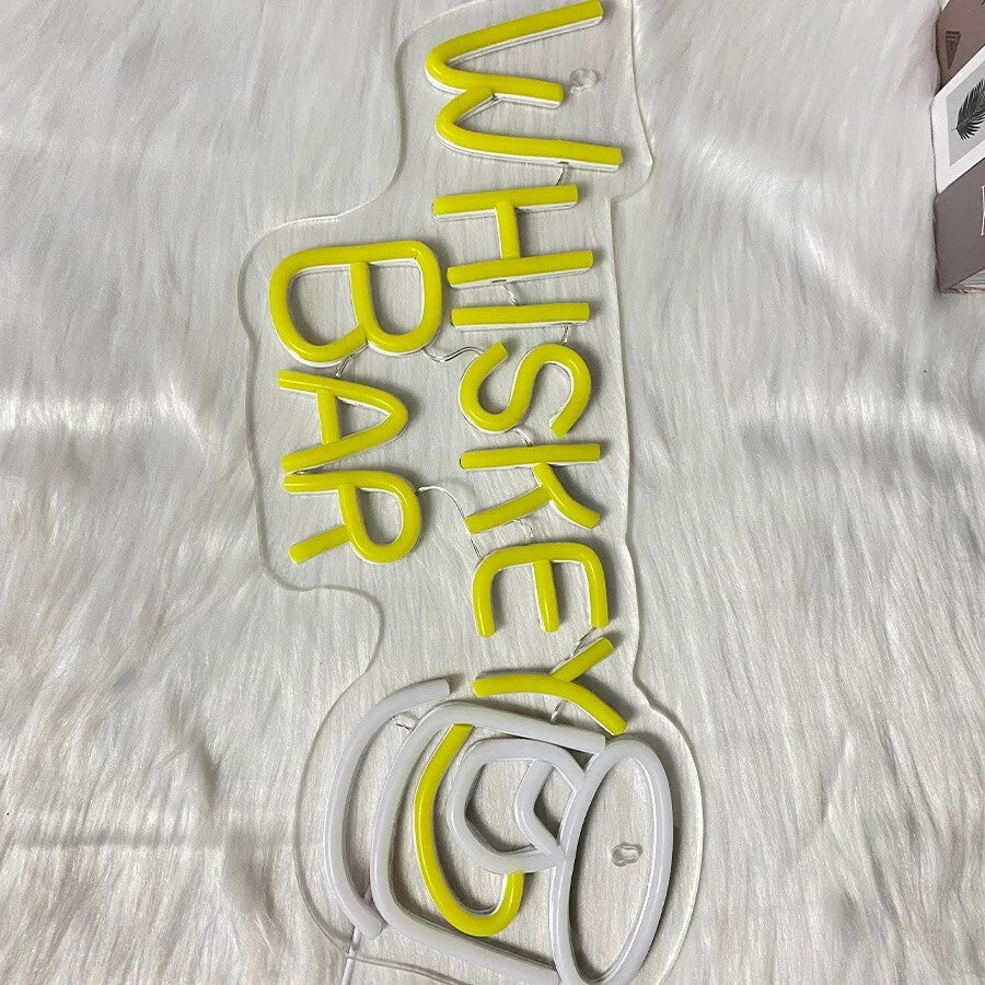 Whiskey Bar Neon Light - Alcohol Club Sign - Pub Home etc LED