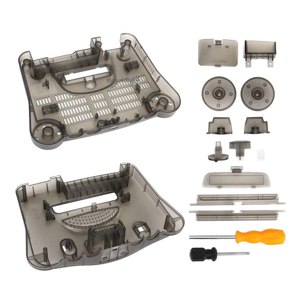 Replacement Casing / Shell / Case for Nintendo N64 Console - Transparent Black