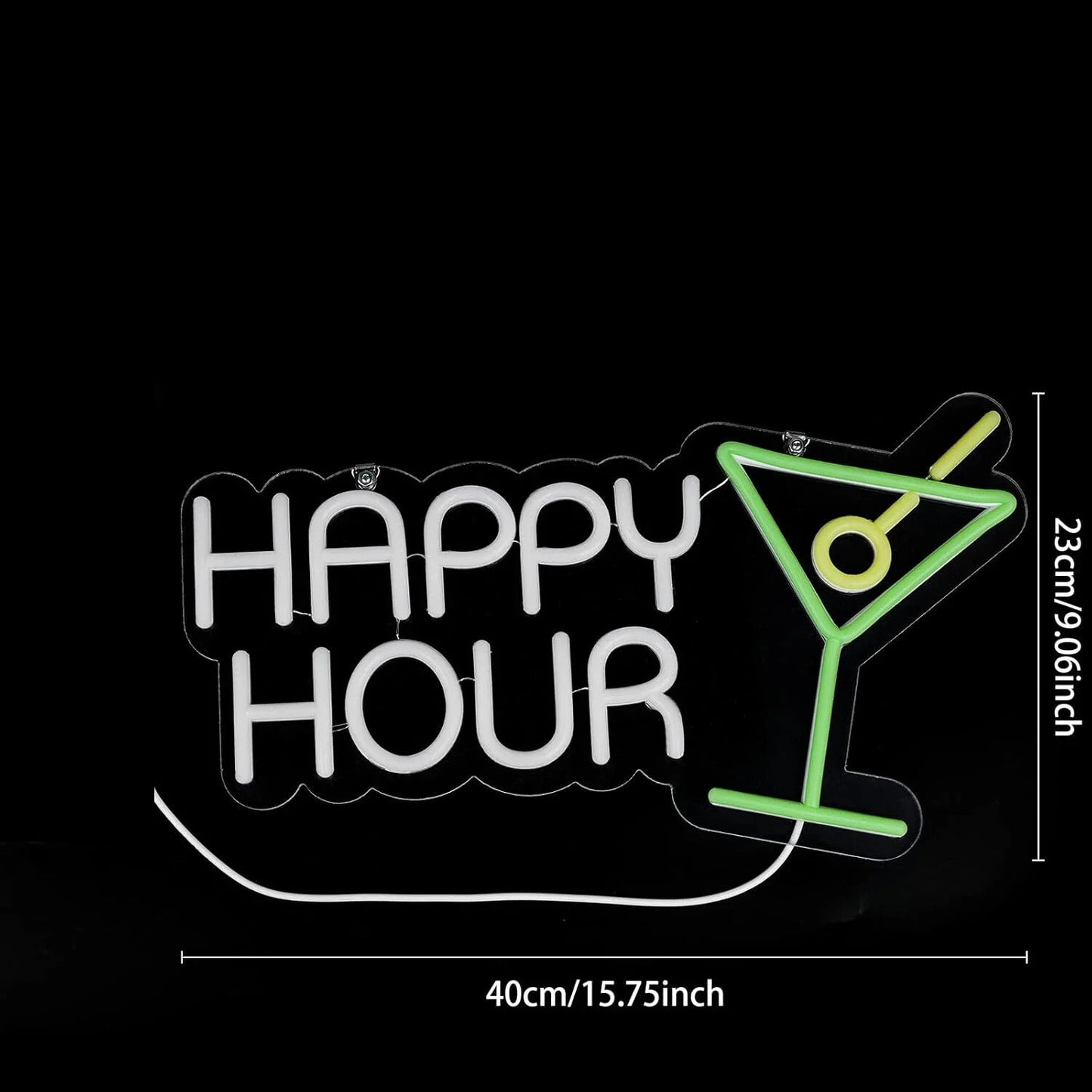 Happy Hour Neon Light - Cocktail Bar Sign - Pub Home Club etc LED