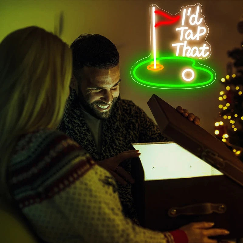 I'd Tap That - Golf LED Neon Light - Green Rough Putting Sign Ball Mini Golfing