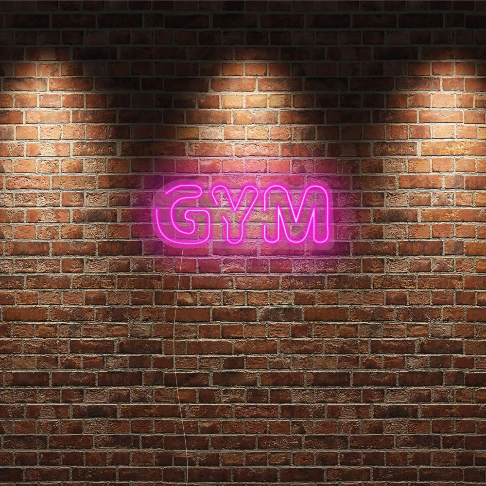 Gym Neon Sign - LED Weightlifting Light – Fitness Club Barbell Dumbbell USB