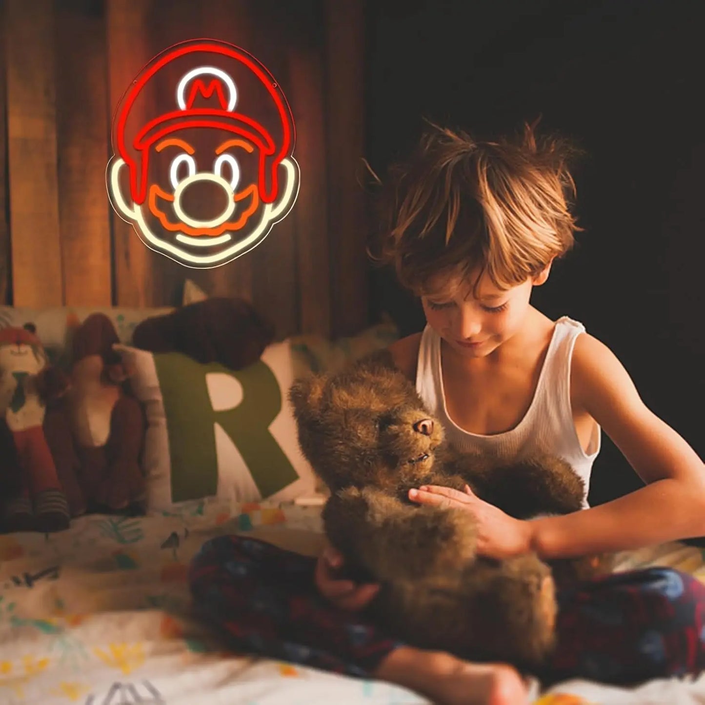 Mario Themed Neon Light - Super Nintendo Retro Gaming Sign