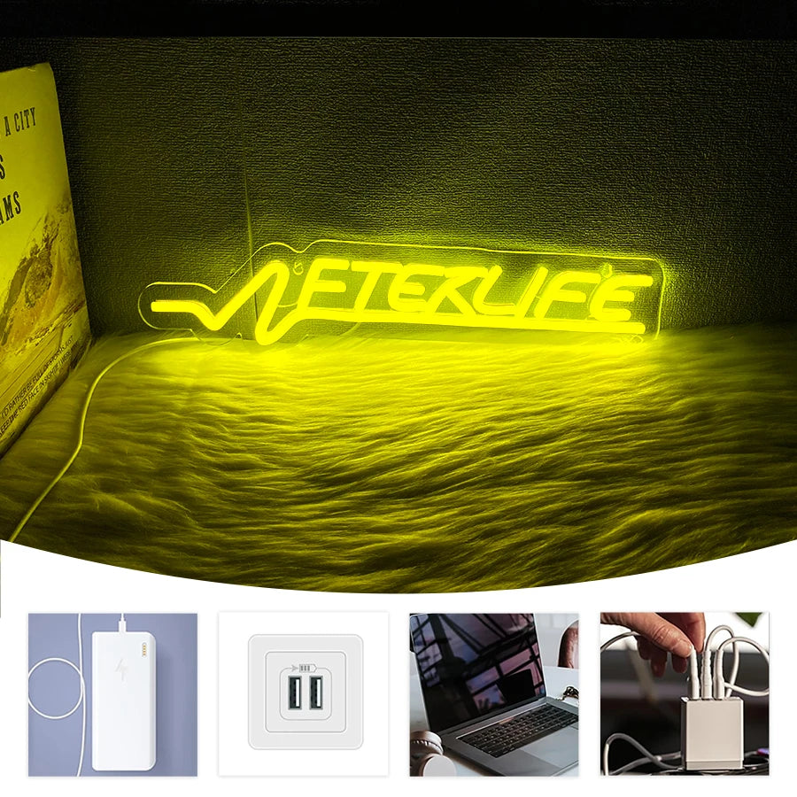 Afterlife Cyberpunk 2077 Neon Light - Gaming Sign Playstation Xbox PC