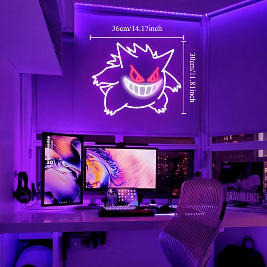 Gengar Pokemon Neon Sign - Retro Gaming Light LED