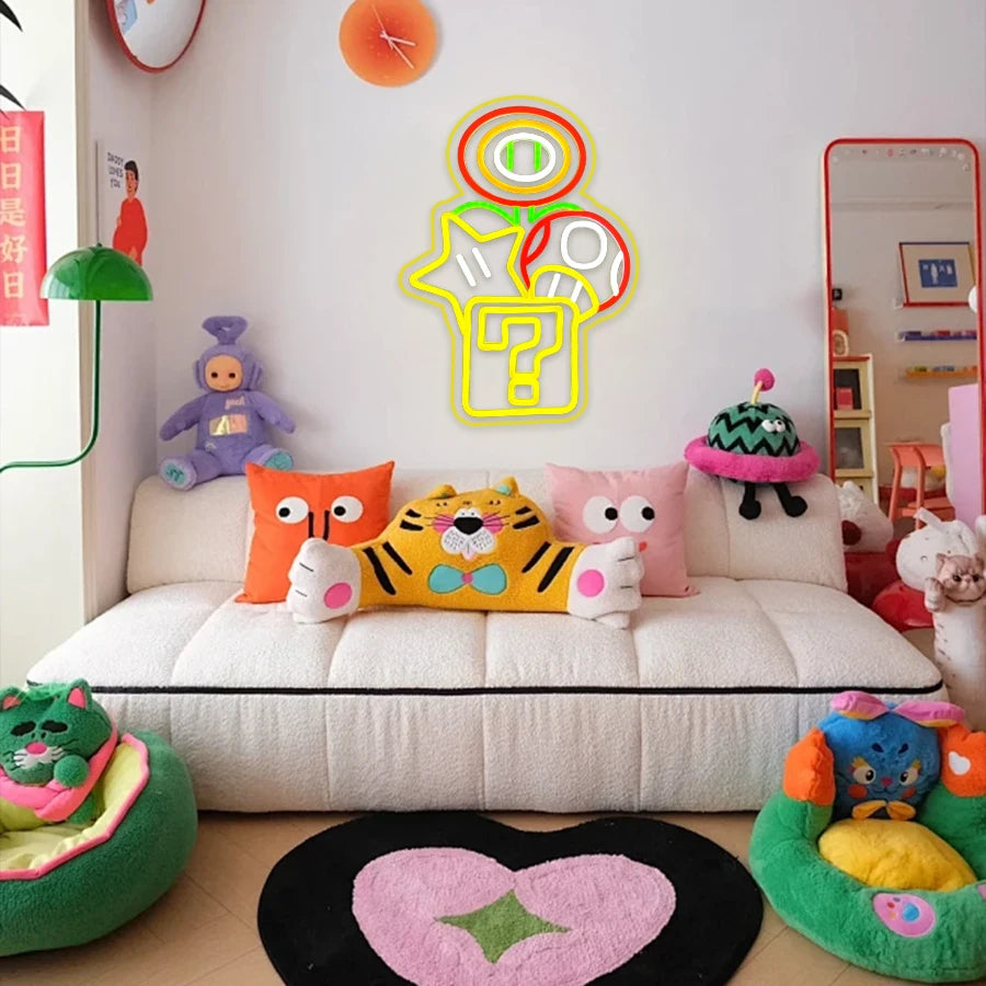 Super Mario Themed Neon Light - Nintendo Retro Gaming Sign