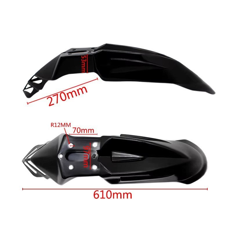 Universal Front Mudguard Fender - Supermoto / Motocross / Enduro Black Honda etc