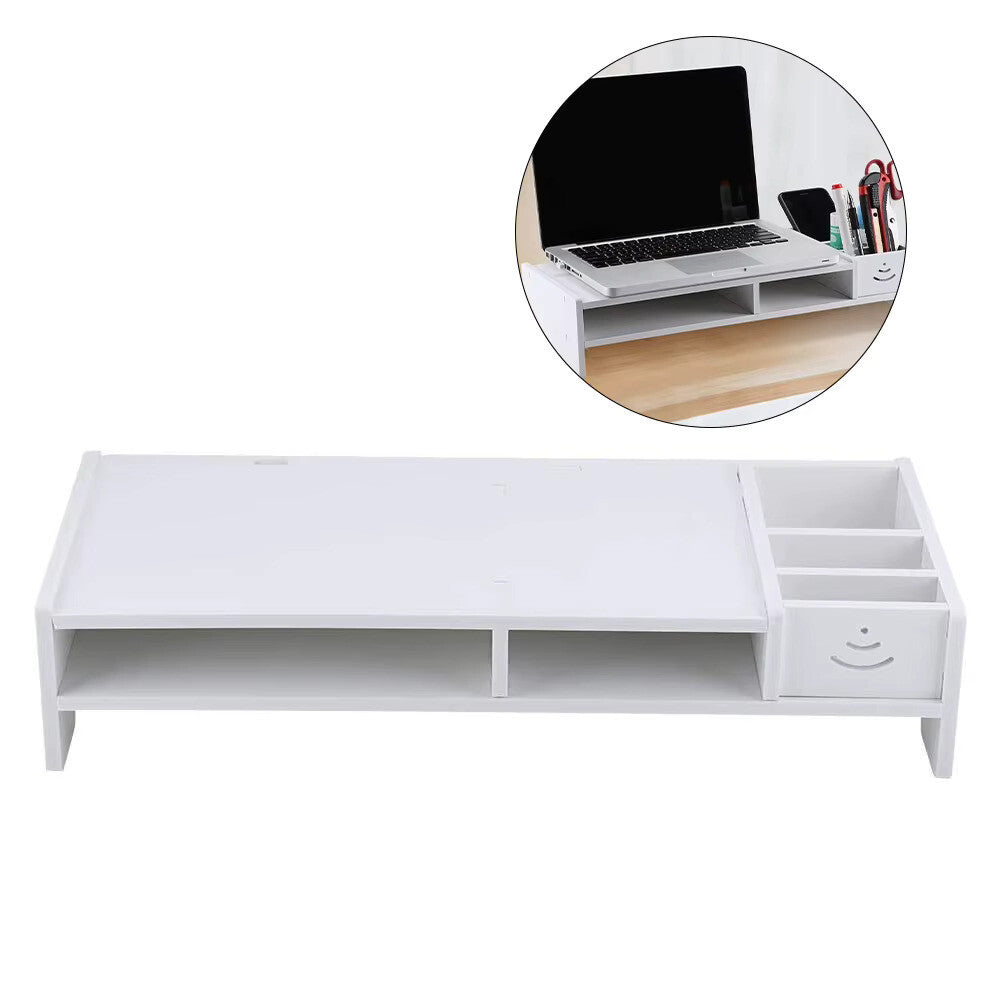 Computer Desktop Monitor Riser & Laptop Stand with Storage Organizer