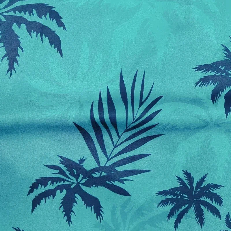 Retro inspired 80s themed Hawaiian shirt Blue - tropical Hawaii Mens Fancy Dress