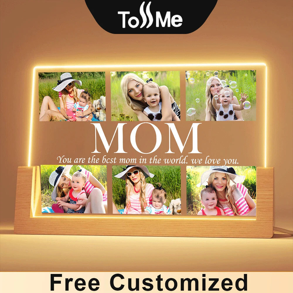 Personalised Mum Photo Frame - LED Light Up Plaque - Anniversary Birthday Gift