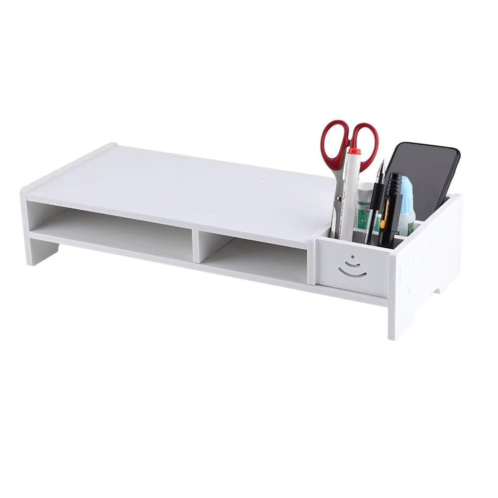 Computer Desktop Monitor Riser & Laptop Stand with Storage Organizer