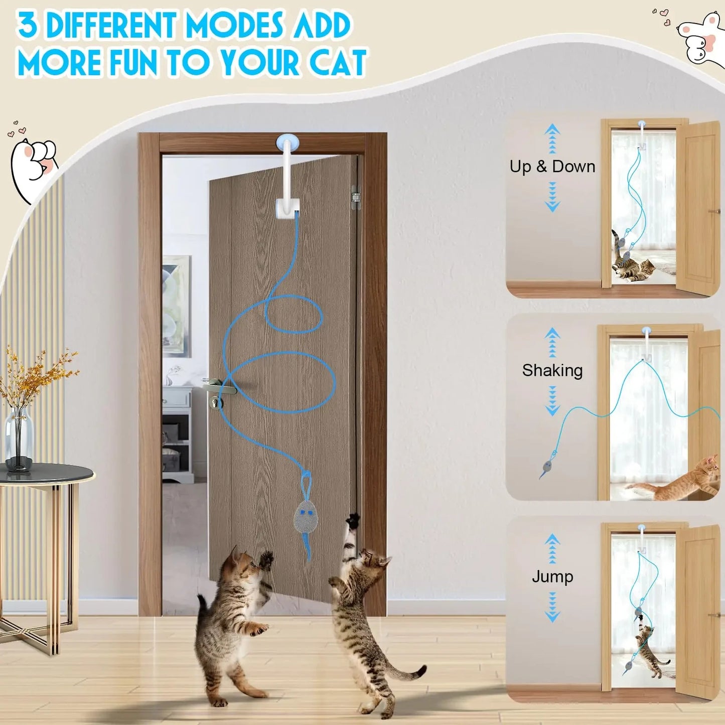 Interactive Door Hanging Cat Toy - Electric powered Automatic String Mice Toys
