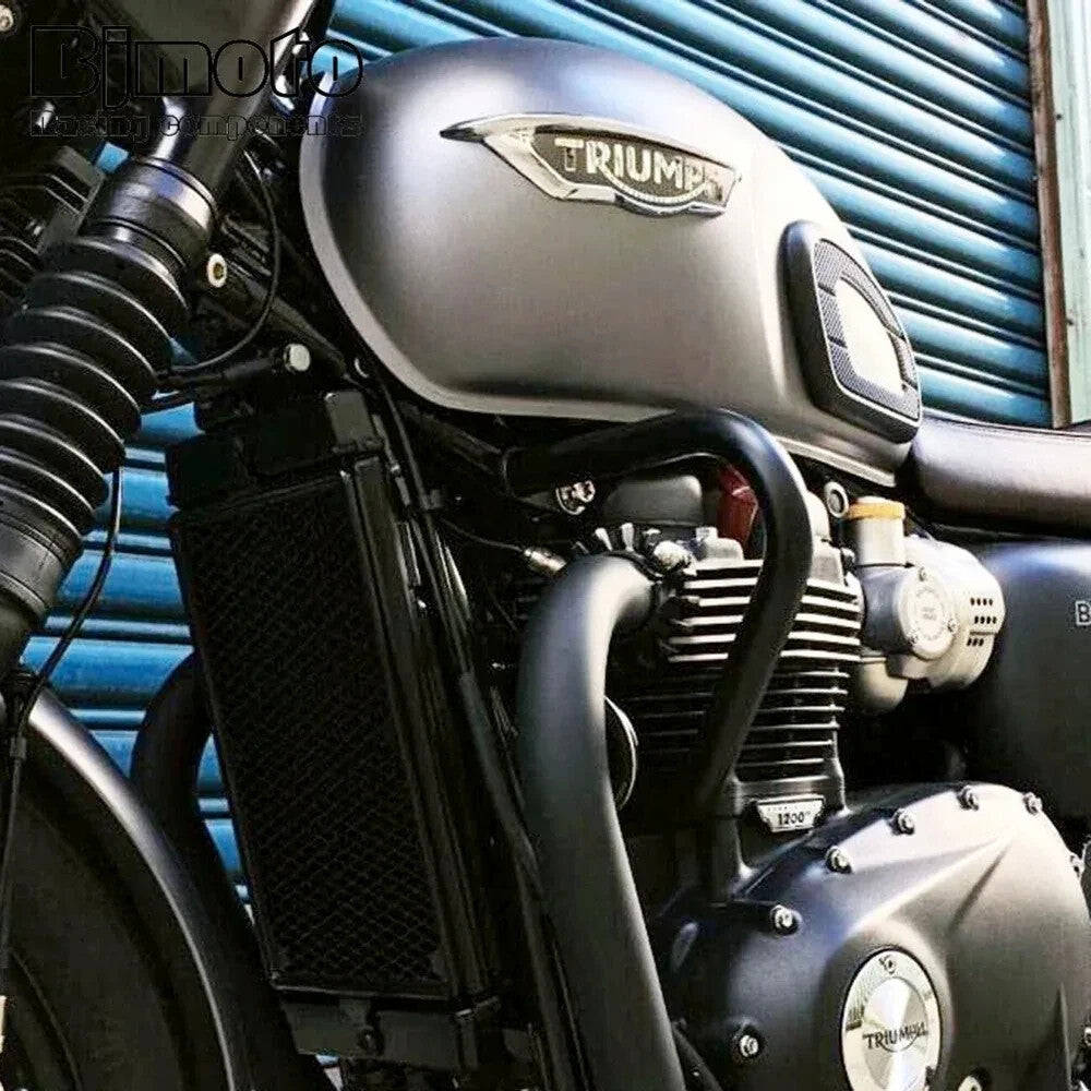 Black Engine Guard Crash Bar - For Triumph Bonneville T100 T120 Bobber 16-24