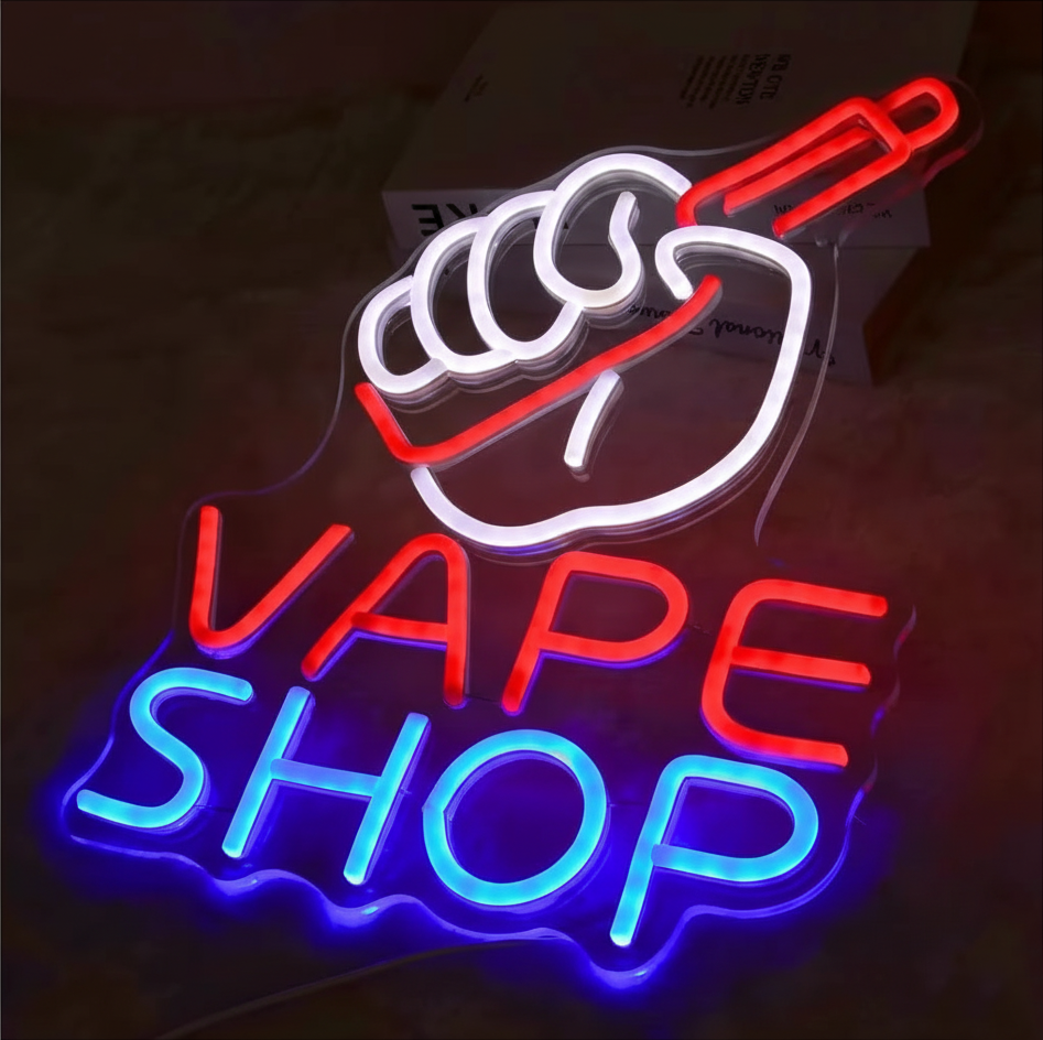 Vape Shop Neon Light -  Corner Store LED Sign - American Shop sweets Candy USB