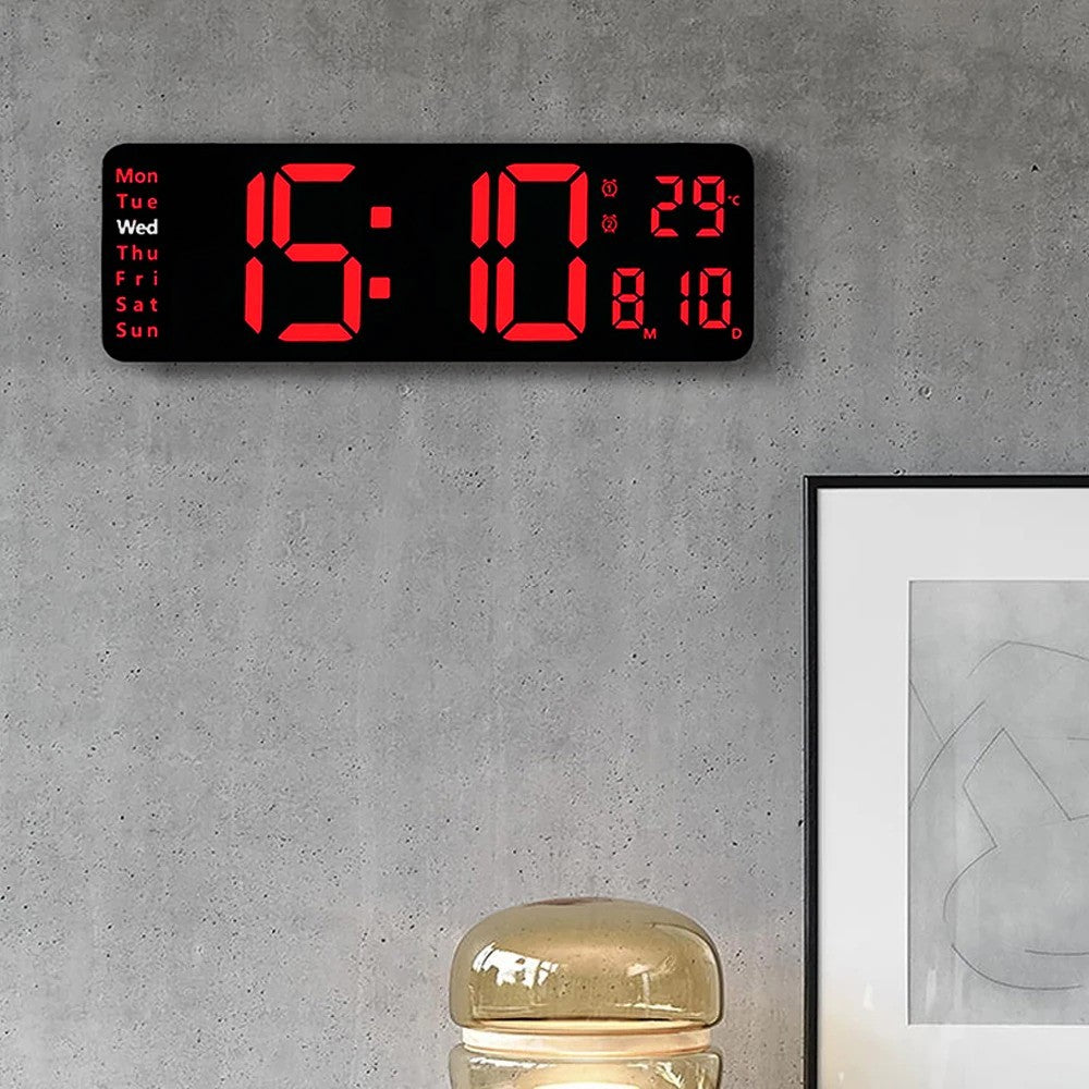 Digital Gym Wall Clock - Alarm Temperature / Time & Date gage Fitness Workout