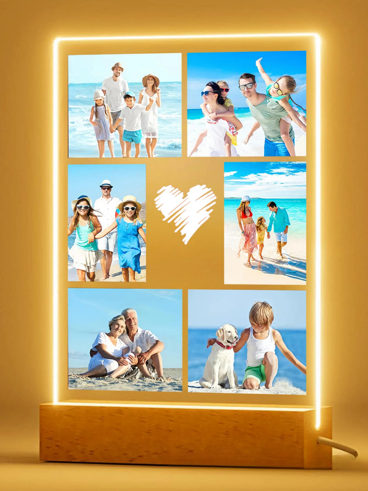 Personalised Photo Frame - LED Light Up - Anniversary Boyfriend GF Birthday Gift