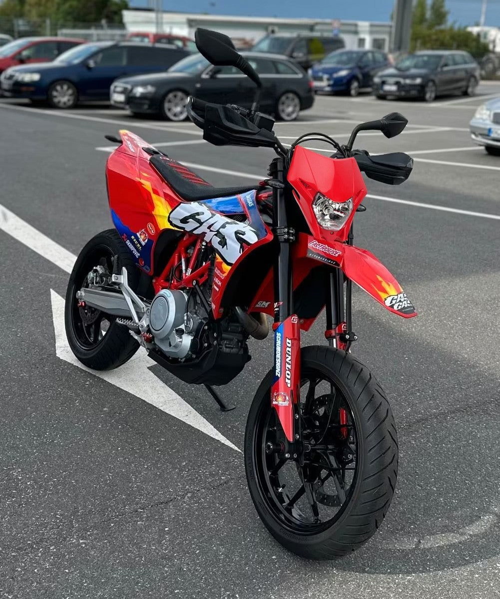 Universal Supermoto Enduro Headlight - For Honda Suzuki Yamaha Motorcycle Red