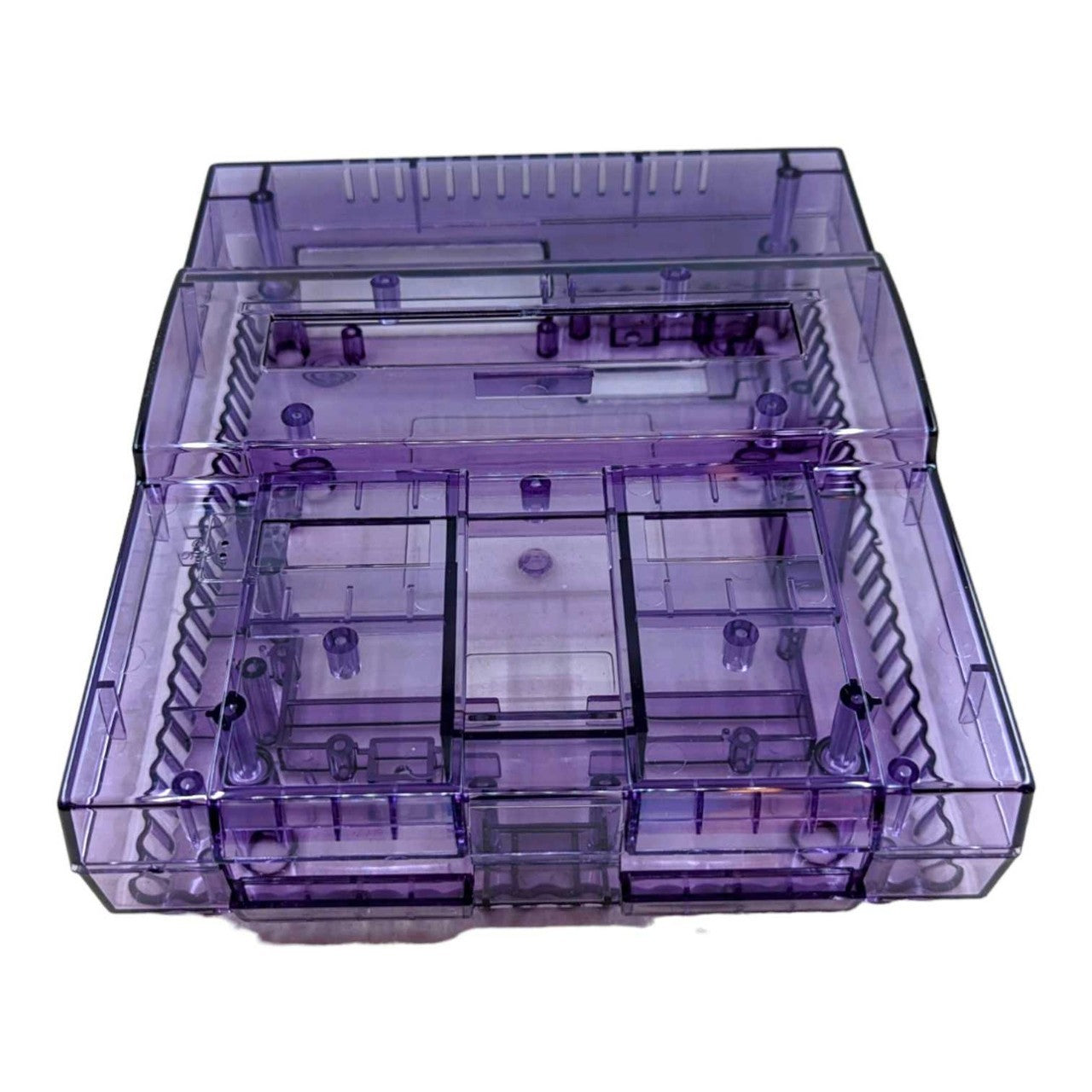 Replacement Shell Case for Nintendo SNES Console US VERSION - Transparent Purple