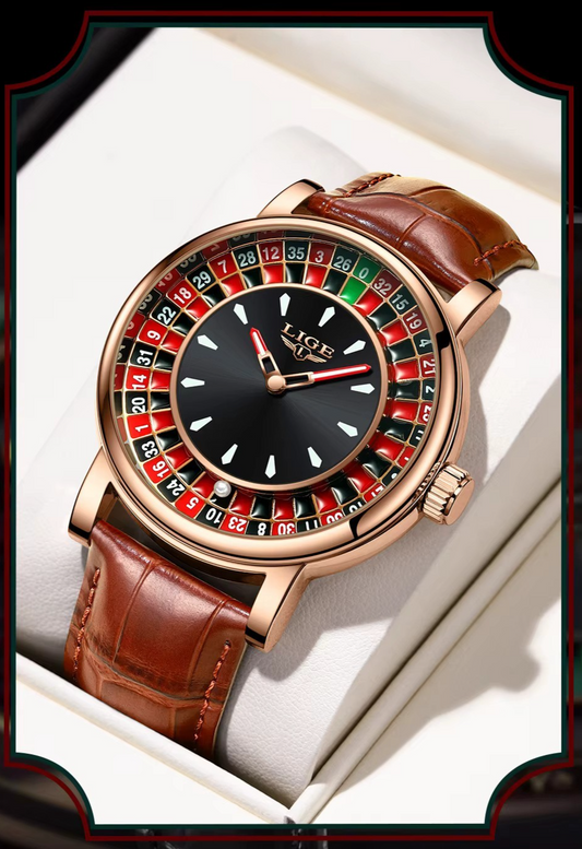 Men's Roulette Table Watch - Analogue Fathers Day Christmas Casino Gift Novelty