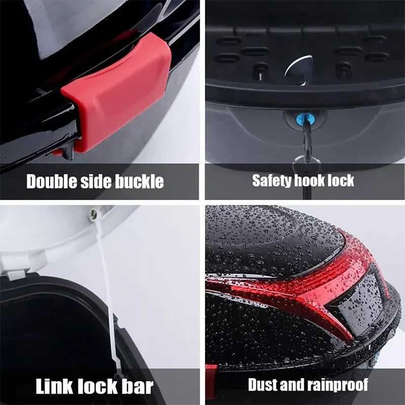 32 L Motorcycle Tail box Helmet Top Case Motorbike Luggage Storage Carrier Black