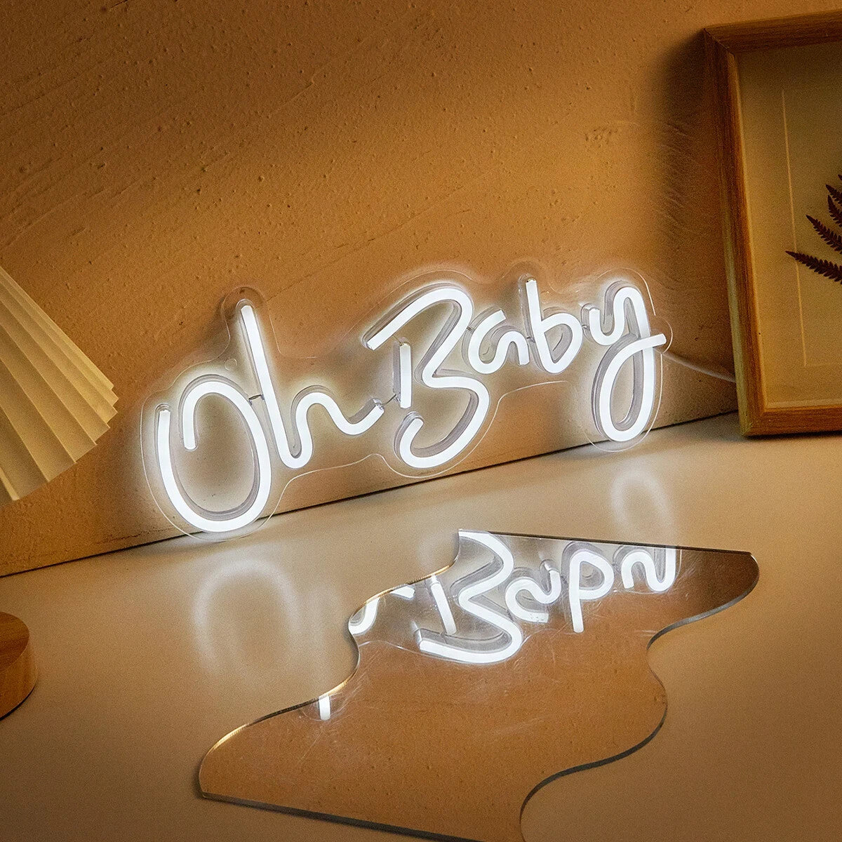 Oh Baby White Neon Sign - Room Light LED Bedroom Hotel Club Bar Beauty Salon USB