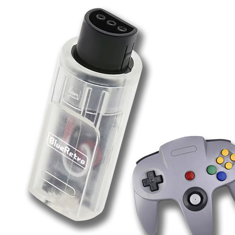 Wireless Bluetooth Receiver - Nintendo N64  - (Clear) Blue Retro