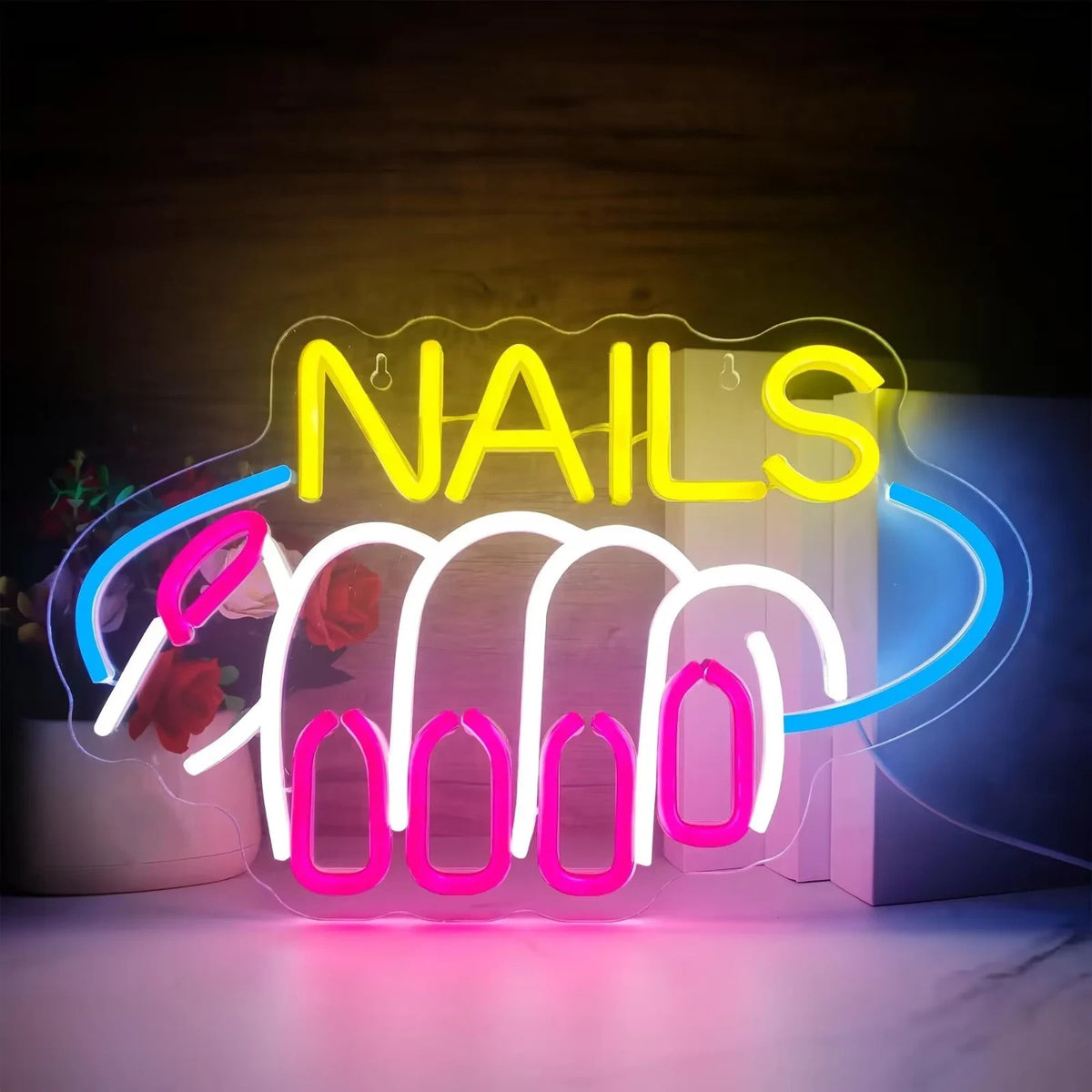 Nail Salon Light LED Neon Sign -Beauty Bar Lights Womens Self Care Room Nails