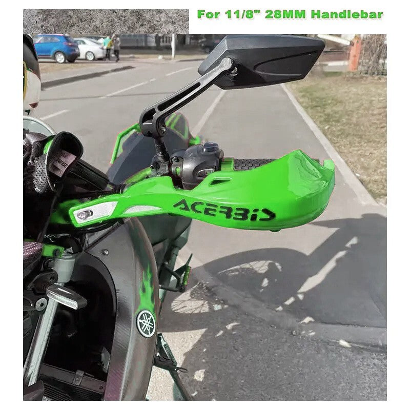 Green Handlebar Bar Guards For Motocross Enduro - Mount Kit Kawasaki Hand Guard