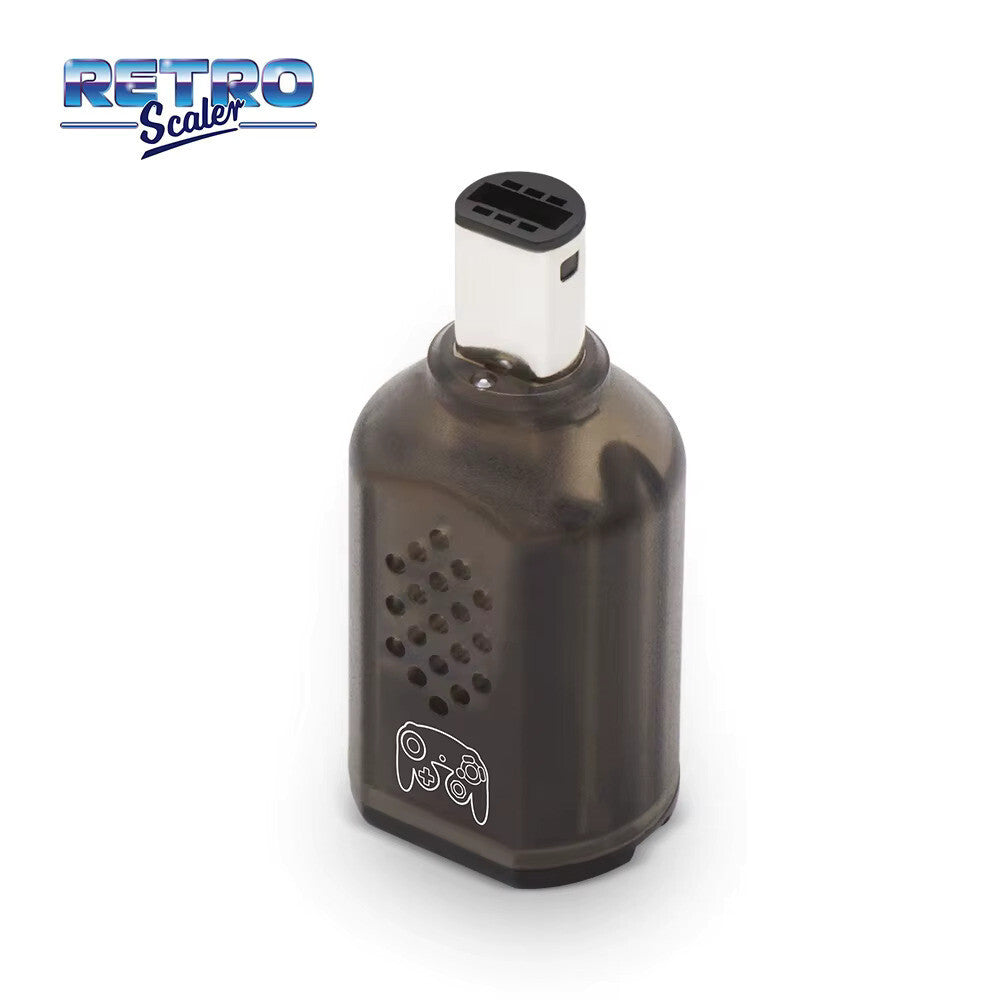 Wireless Bluetooth Receiver - Nintendo Gamecube  -(Transparent Black) Blue Retro