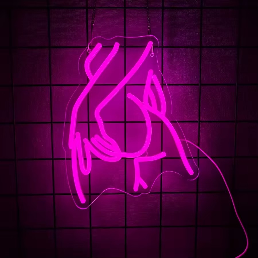 Stripper / Burlesque Girl Neon Sign - LED Light - Wall Strip Club Sexy Booty USB
