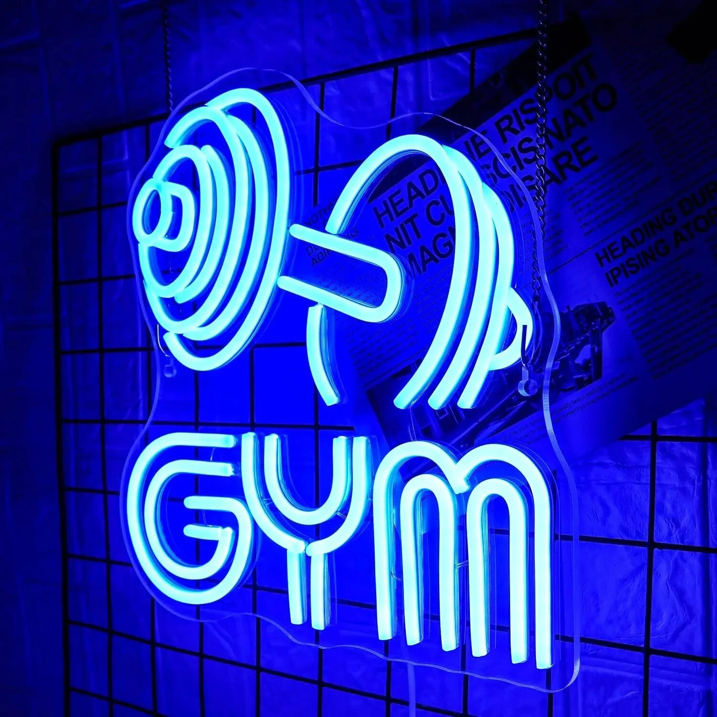 Gym Dumbbell Neon Sign - LED Weightlifting Light – Fitness Barbell USB Powered
