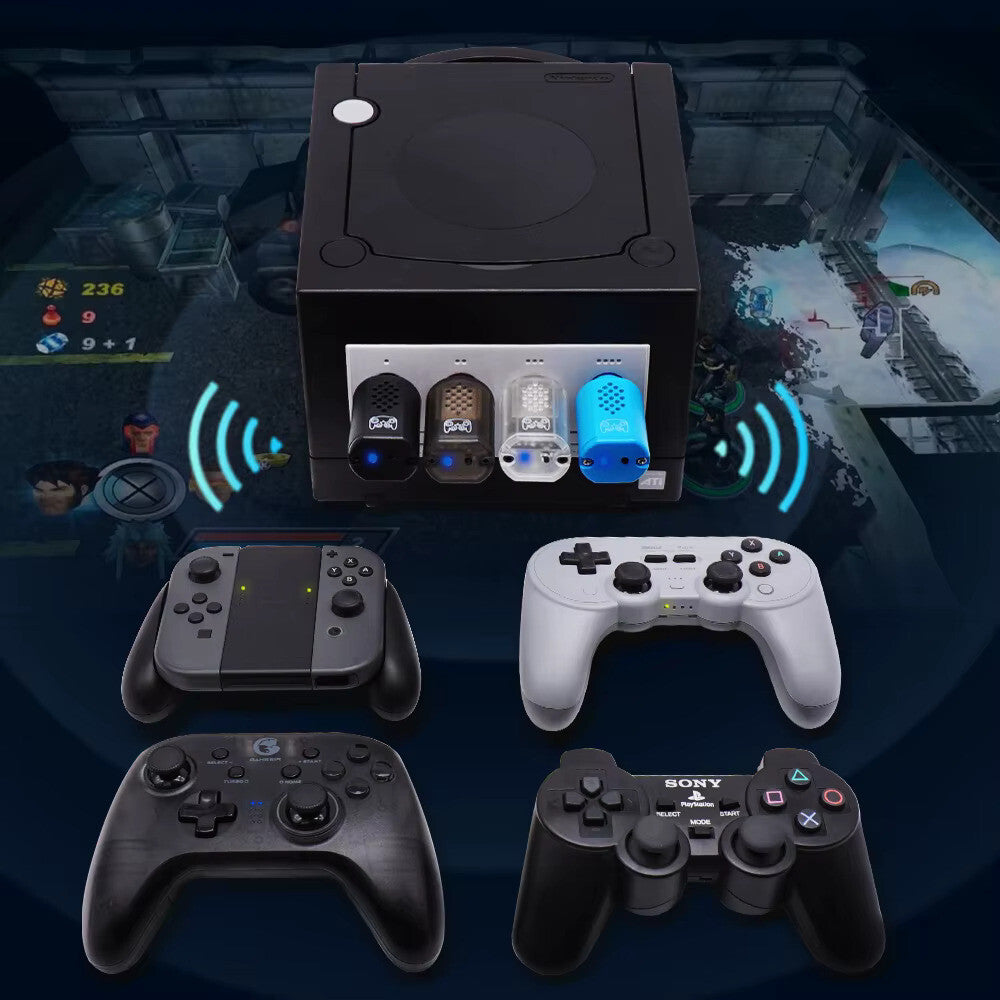Wireless Bluetooth Receiver - Nintendo Gamecube  - (Transparent) Blue Retro