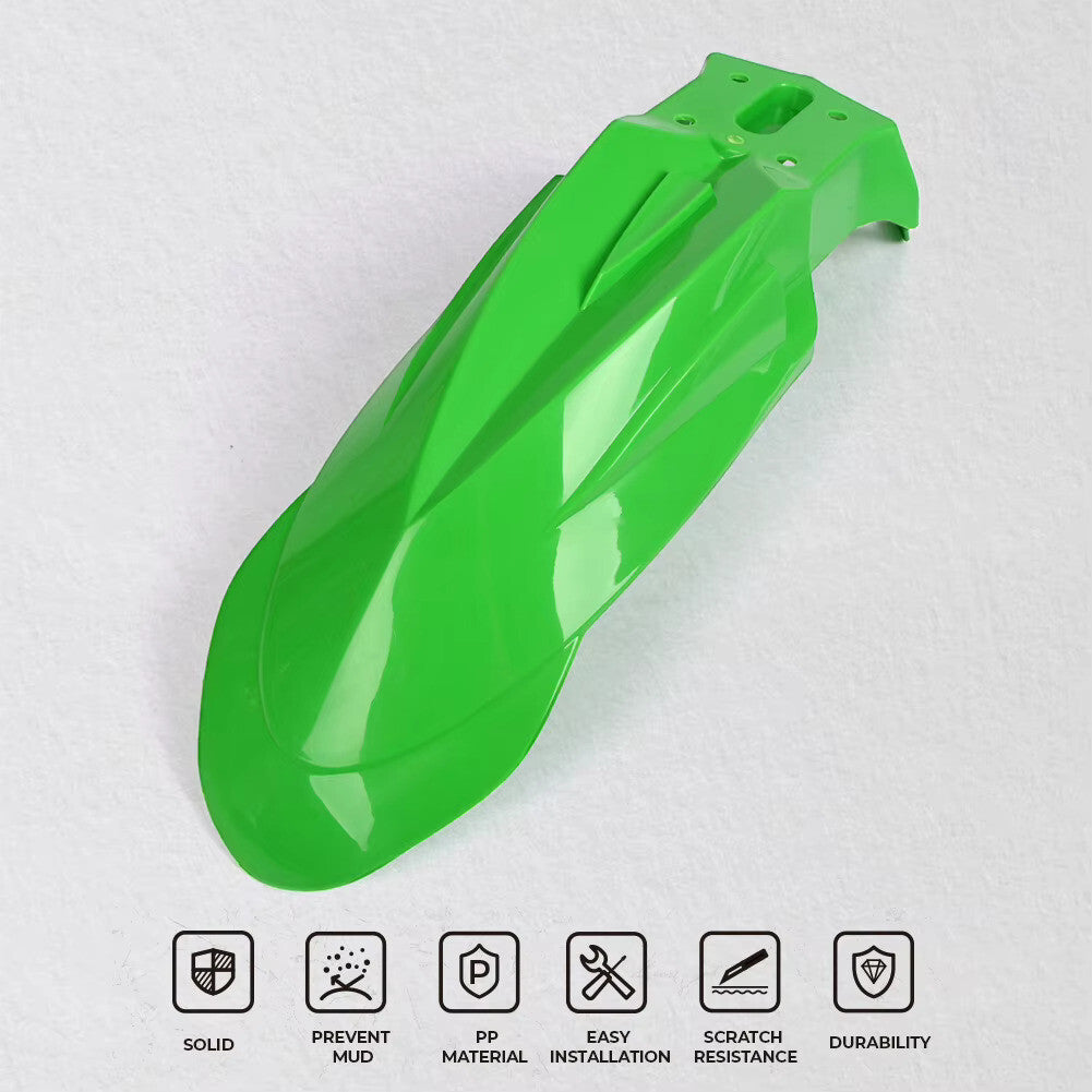 Universal Front Mudguard Fender - Supermoto / Motocross / Enduro Green Kawasaki