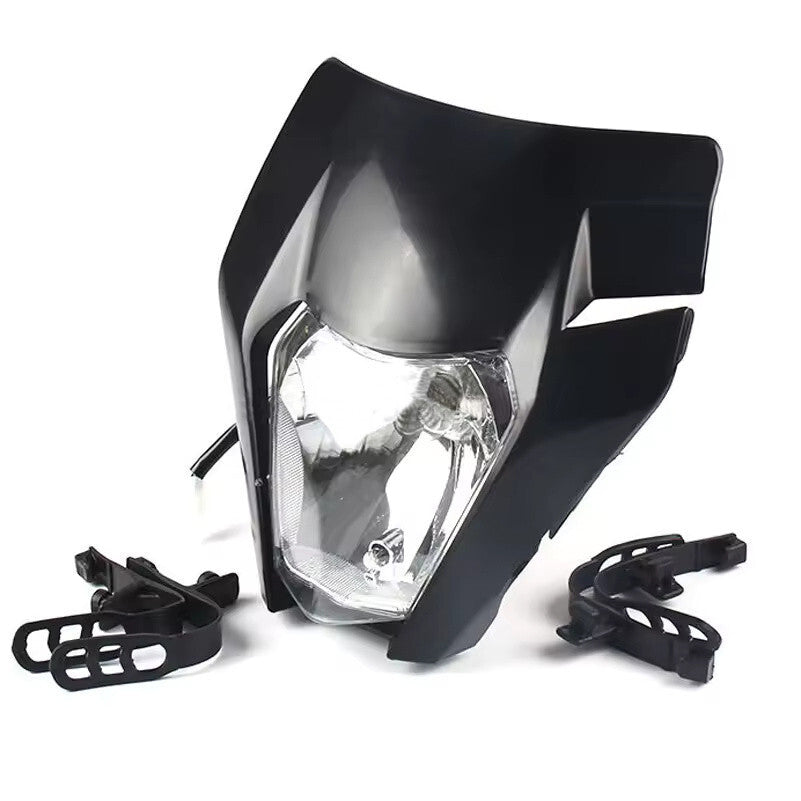 Universal Supermoto Enduro Headlight - For Honda Suzuki Yamaha Motorcycle BLACK