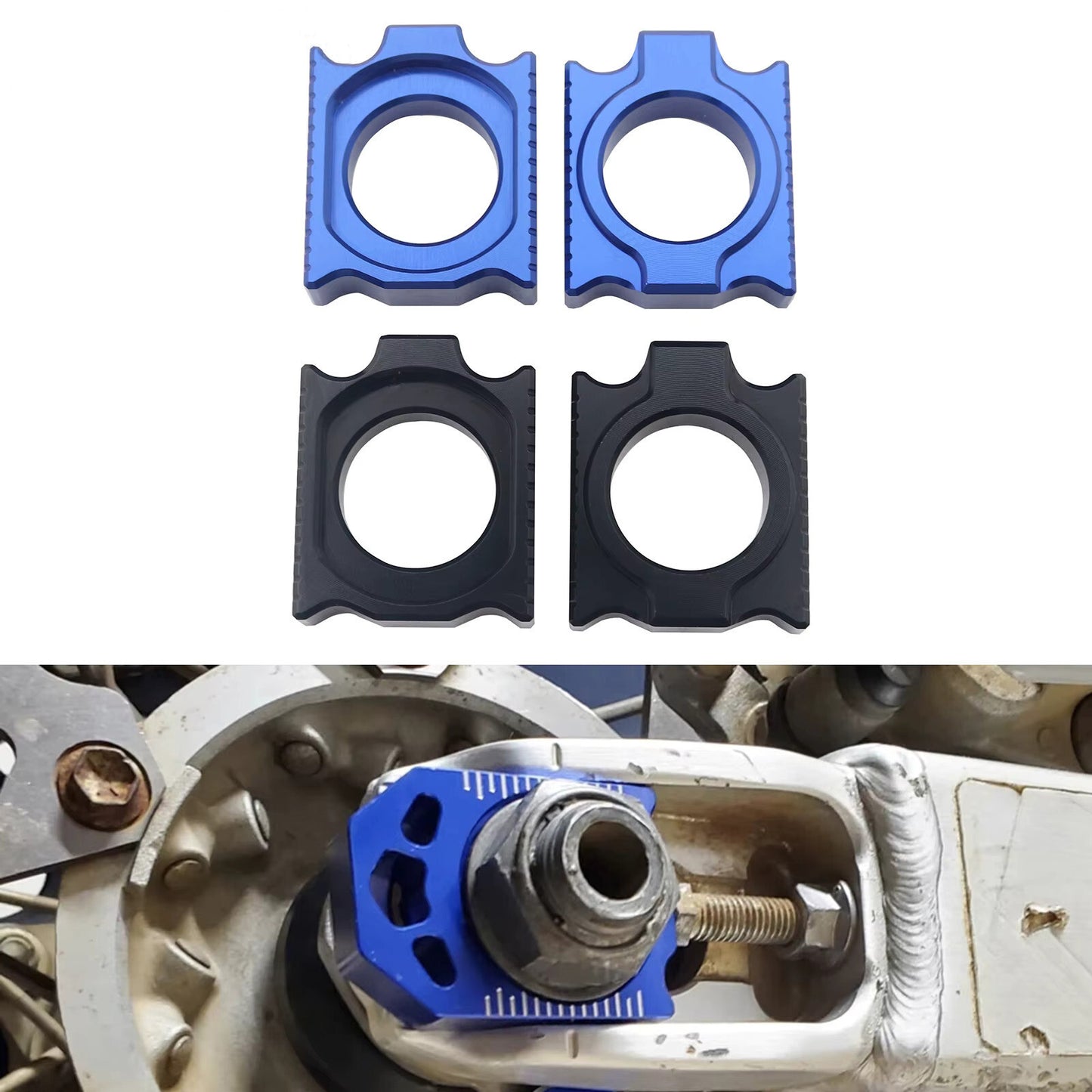 CHAIN ADJUSTER - YAMAHA WR250X / WR250F / WR450F ++ BLUE AXLE BLOCKS 2002 - 2023