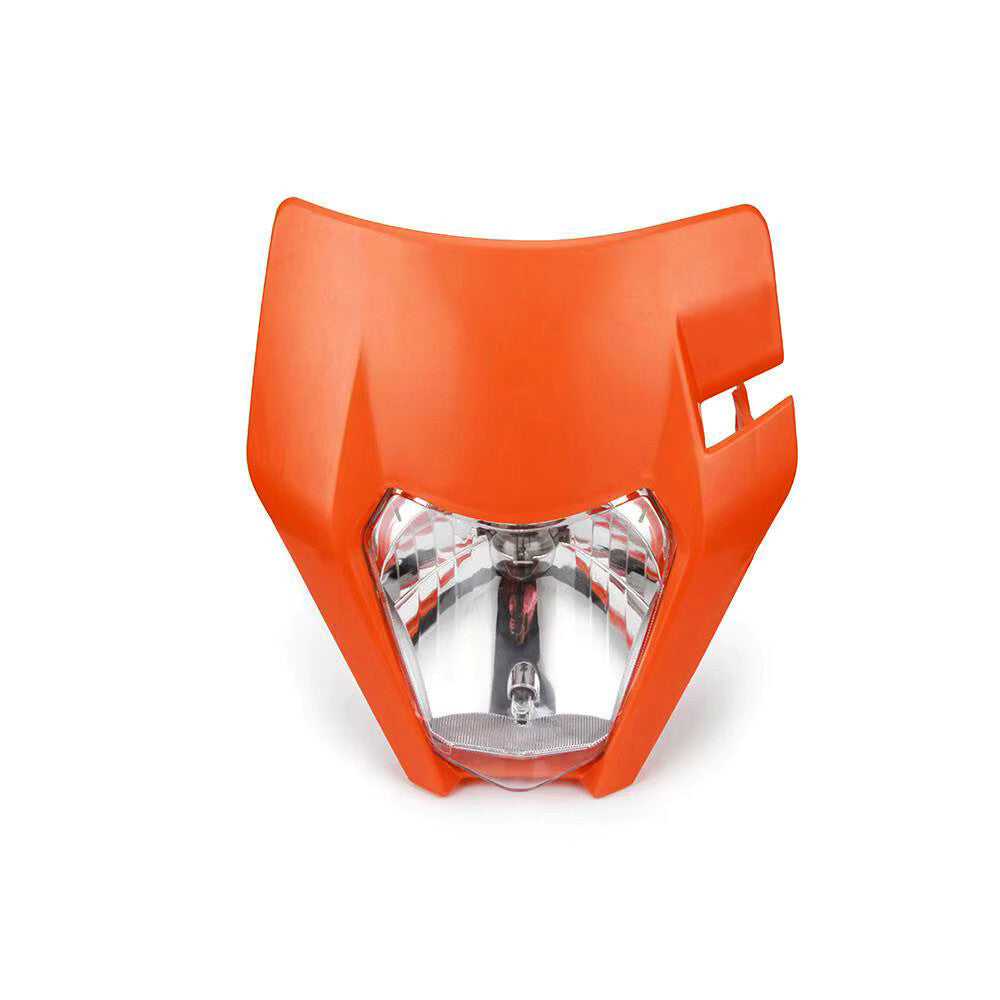 Universal Supermoto Enduro Headlight - For KTM Suzuki Yamaha Motorcycle ORANGE