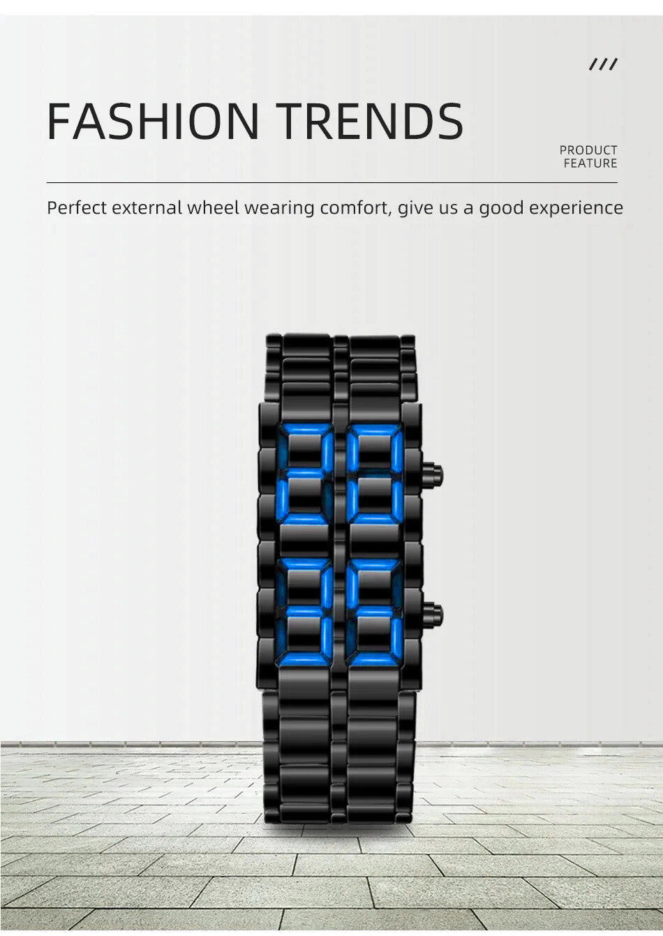 Mens Digital Lava Wrist Watch - Blue LED Display - Fathers Day Gift Unique Xmas