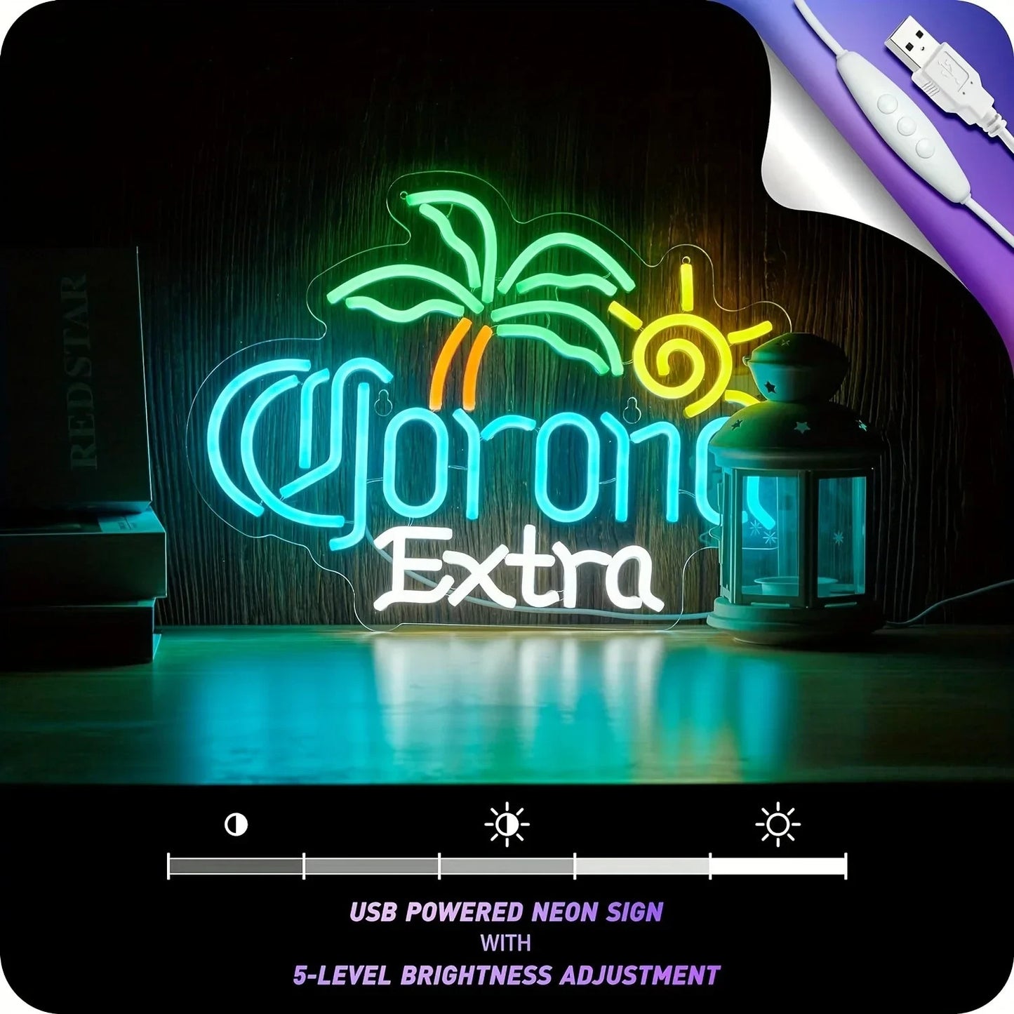 Corona Extra Bar Neon Light - LED Palm Sign - Pub Home Cocktail Club Alcohol