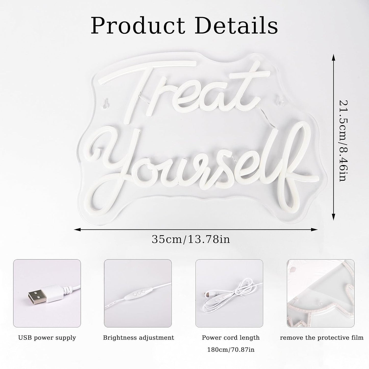 Treat Yourself Neon Sign -Hair Dresser Beauty Salon Nails Lips Light LED