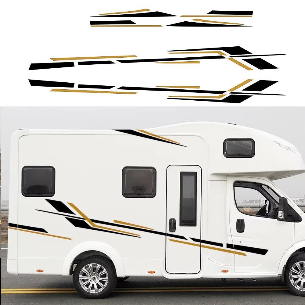 Campervan / Motorhome Decal Graphics Set, Black & Gold - Caravan Horsebox etc