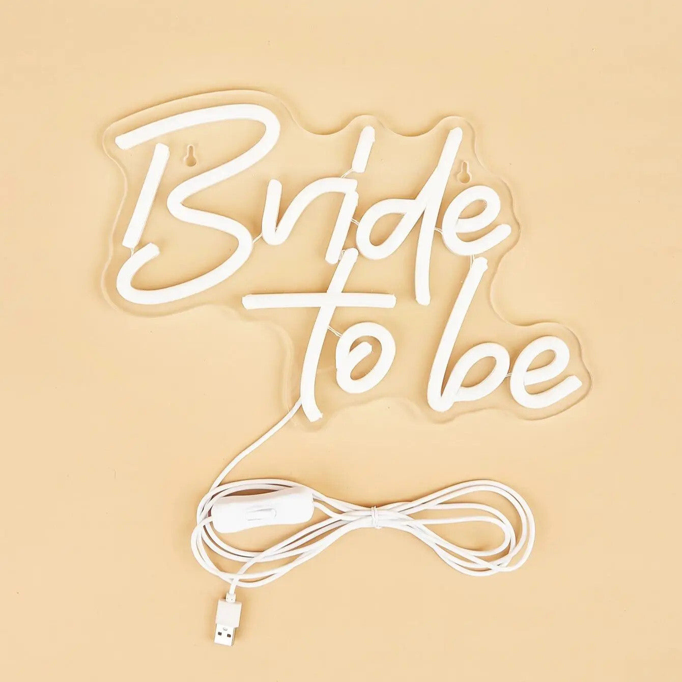 Bride to be Neon Sign - White LED Neon Light - Wall Decor Wedding Hen Party USB