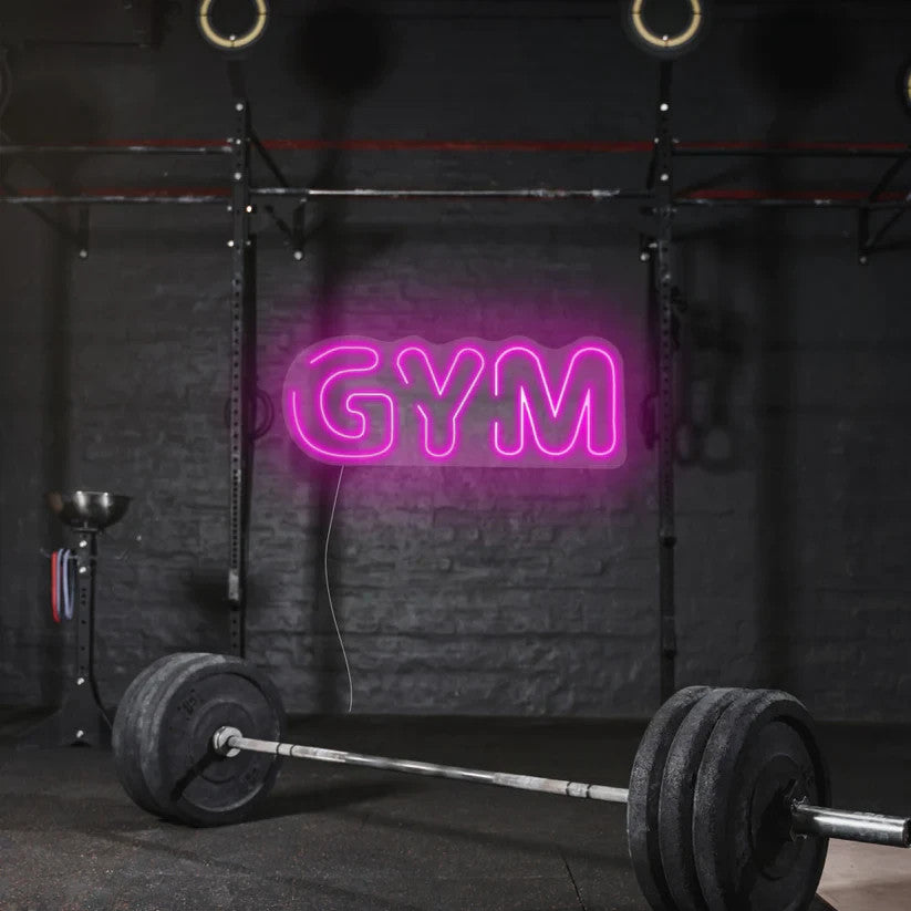 Gym Neon Sign - LED Weightlifting Light – Fitness Club Barbell Dumbbell USB