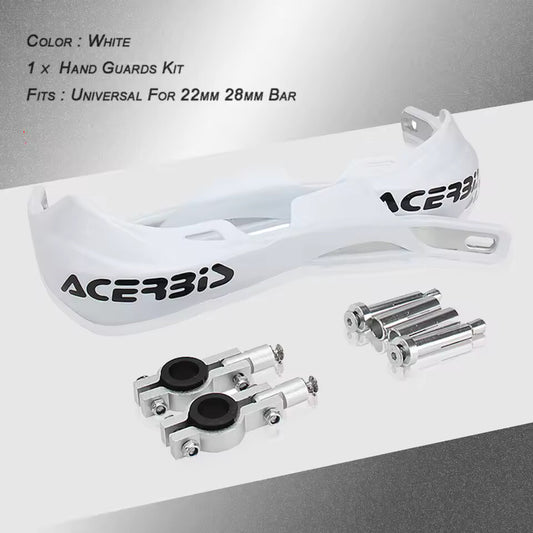 White Handlebar Bar Guards For Motocross Enduro - Mount Kit KTM HONDA etc Hand