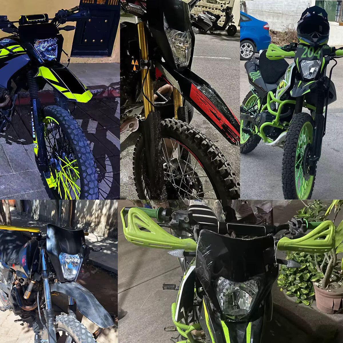 Universal Supermoto Enduro Headlight - For Honda Suzuki Yamaha Motorcycle BLACK