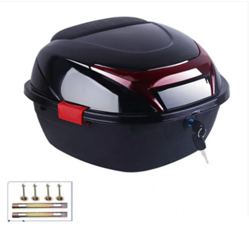 32 L Motorcycle Tail box Helmet Top Case Motorbike Luggage Storage Carrier Black