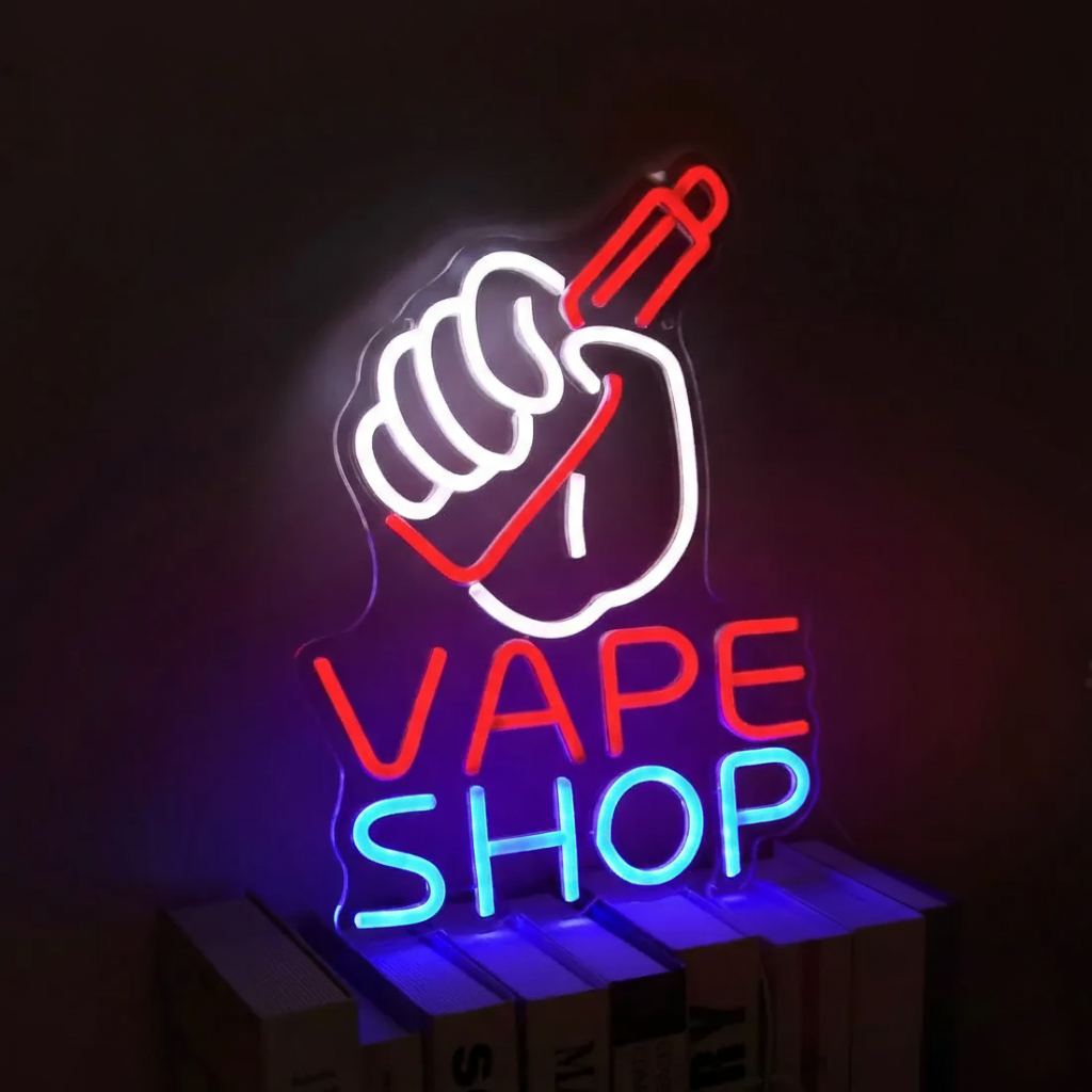 Vape Shop Neon Light -  Corner Store LED Sign - American Shop sweets Candy USB