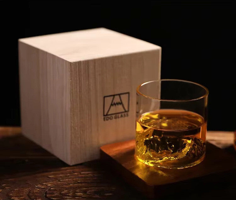 Mount Fuji Japanese Whiskey Drinking Glass Gift Set + Box - Fathers Day Mountain